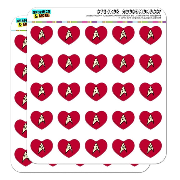 Star Trek Engineering Shield Heart Shaped Planner Calendar Scrapbook Craft Stickers