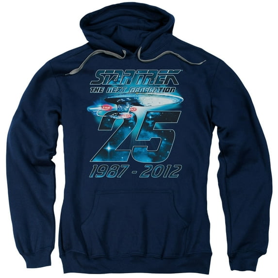 Star Trek Enterprise 25 Adult Pullover Hoodie Sweatshirt Navy