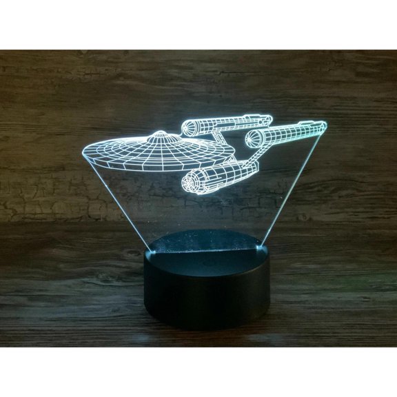 Star Trek Enterprise 3D LED Lamp, multi-function remote and Free Shipping