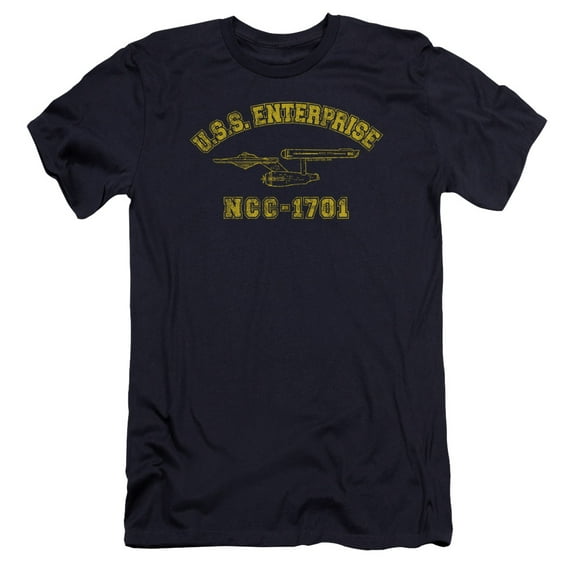 Star Trek Enterprise Athletic Premium Canvas Adult Slim Fit 30/1 T-Shirt Navy