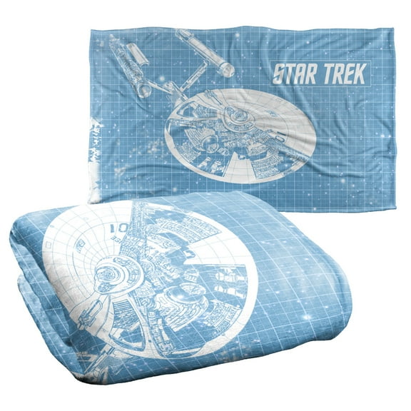 Star Trek Enterprise Blueprint Silky Touch Super Soft Throw Blanket 36" x 58"