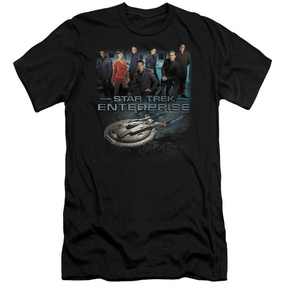 Star Trek Enterprise Crew Adult 30/1 T-Shirt Black