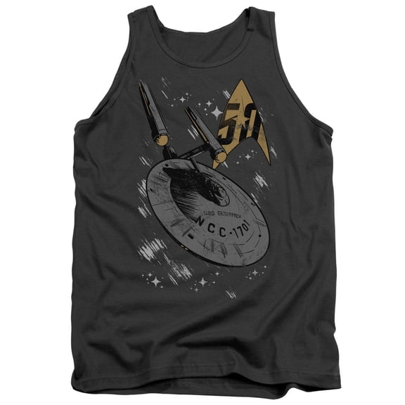 Star Trek Enterprise Dash Adult Tank Top Charcoal