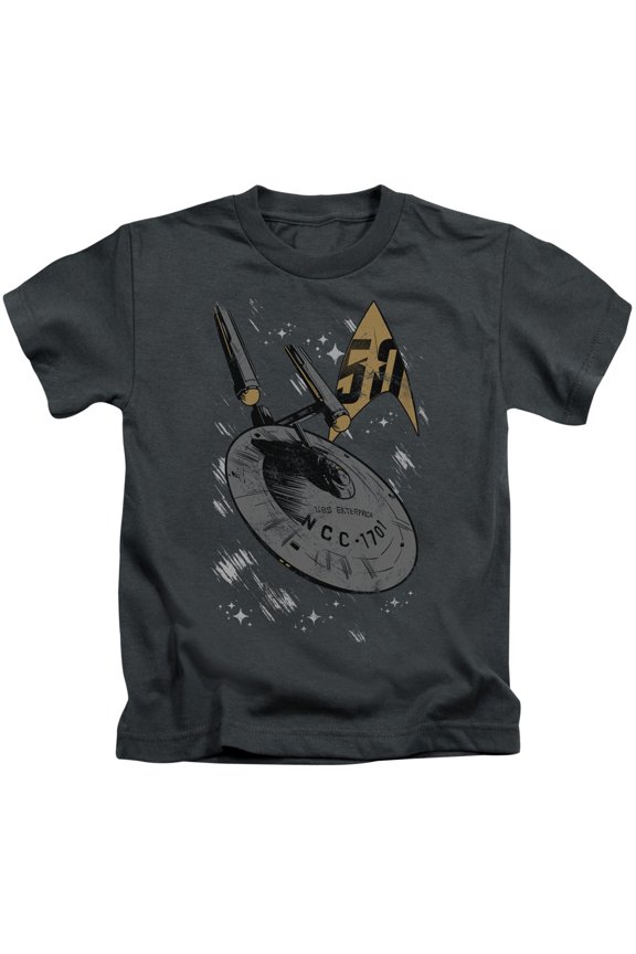 Star Trek Enterprise Dash Youth 18/1 T-Shirt Charcoal
