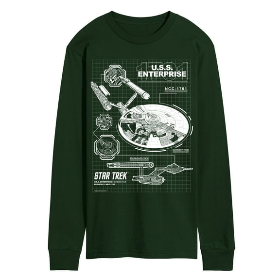 Star Trek - Enterprise Diagram - Men's Long Sleeve Graphic T-Shirt