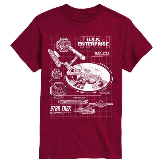 Star Trek - Enterprise Diagram - Men's Short Sleeve Graphic T-Shirt