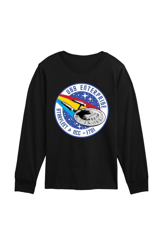 - Enterprise Mission Patch - Youth Boys Long Sleeve Graphic T-Shirt