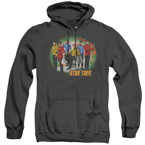 Star Trek Enterprises Finest Adult Heather Hoodie Sweatshirt Black