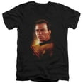 thumbnail image 1 of Star Trek Epic Kirk Adult V-Neck 30/1 T-Shirt Black, 1 of 1