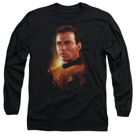 Star Trek Epic Kirk Long Sleeve Adult 18/1 T-Shirt Black