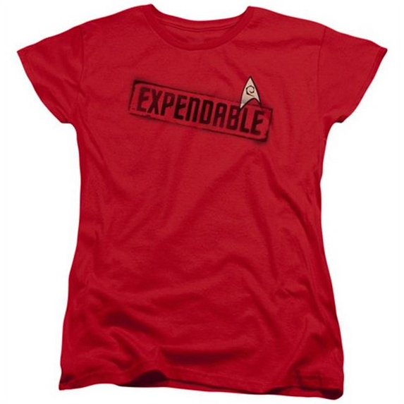 Star Trek-Expendable - Short Sleeve Womens Tee - Red- Extra Large