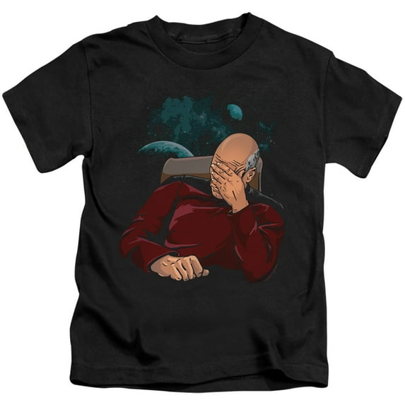 Star Trek Facepalm Youth 18/1 T-Shirt Black
