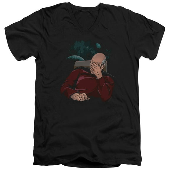 Star Trek - Facepalm - Slim Fit V Neck Shirt - X-Large