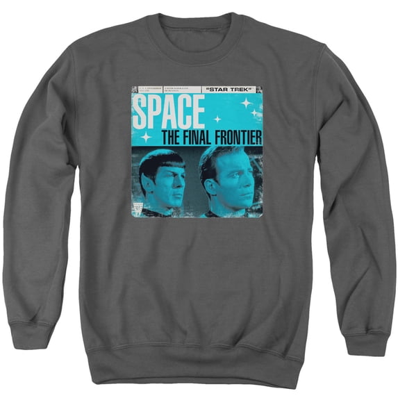 Star Trek Final Frontier Cover Adult Crewneck Sweatshirt Charcoal