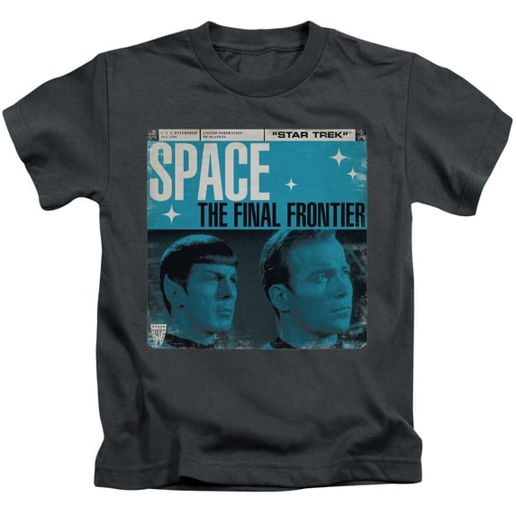 Star Trek Final Frontier Cover Youth 18/1 T-Shirt Charcoal