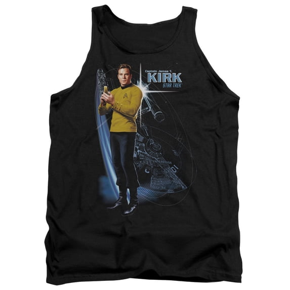 Star Trek Galactic Kirk Adult Tank Top Black