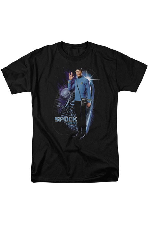 Star Trek Galactic Spock Adult 18/1 T-Shirt Black