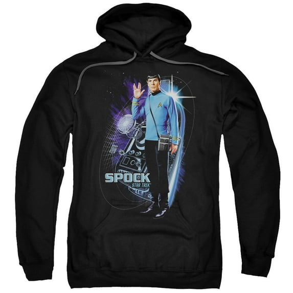 Star Trek Galactic Spock Adult Pullover Hoodie Sweatshirt Black