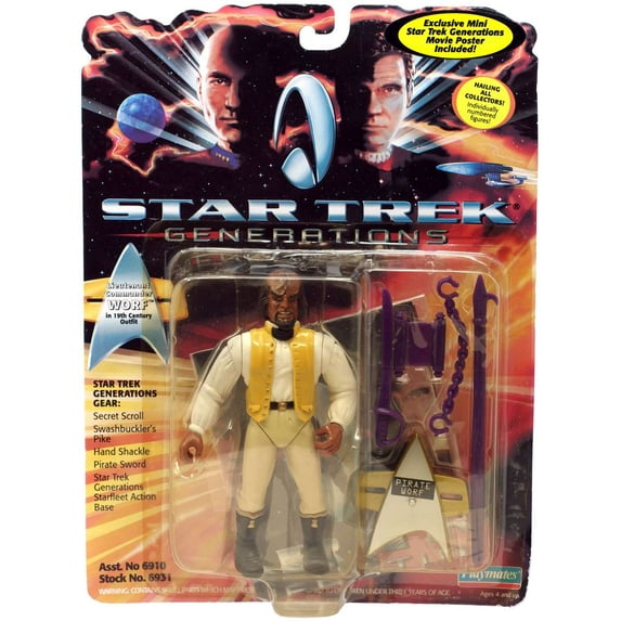 Star Trek Generations Lieutenant Commander Worf in 19th Century Outfit 4 inch Action Figure