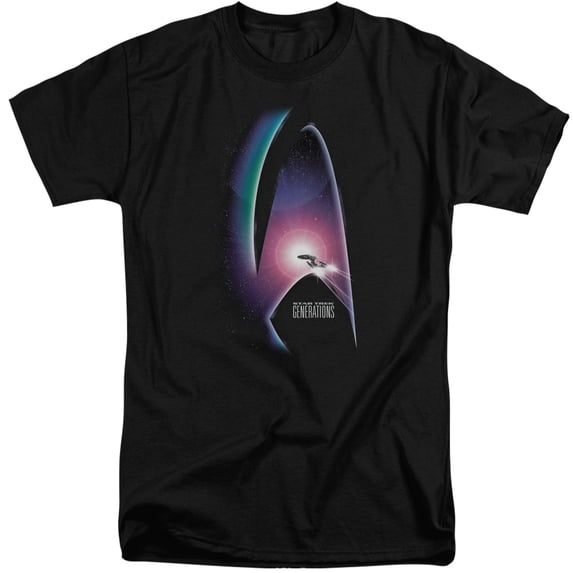Star Trek Generations(Movie) Adult Tall T-Shirt Black