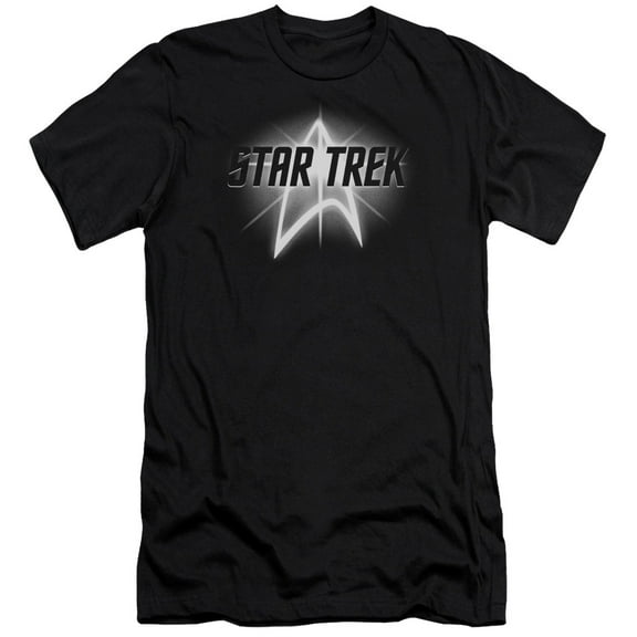 Star Trek Glow Logo Adult 30/1 T-Shirt Black