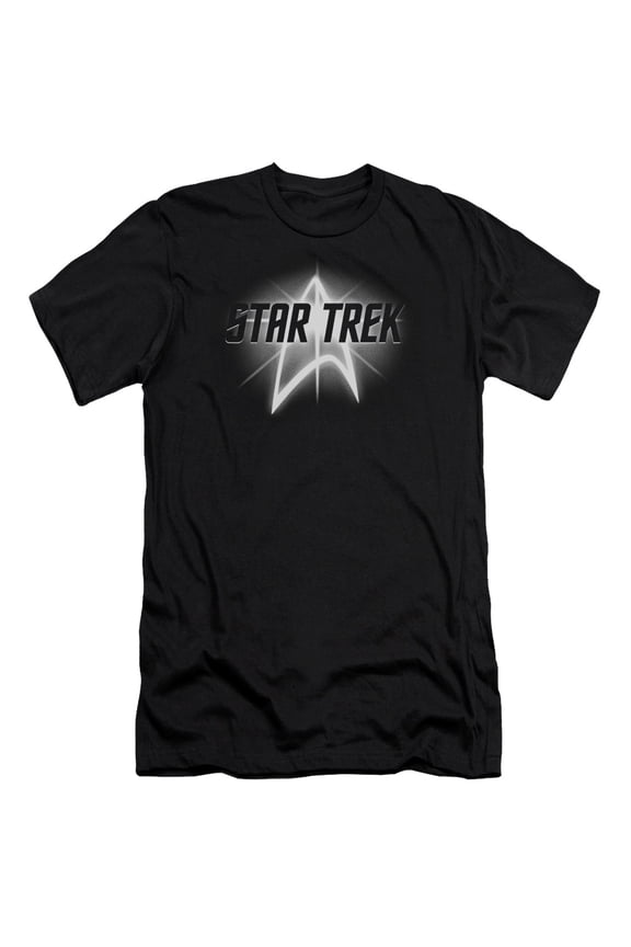 Star Trek Glow Logo Adult 30/1 T-Shirt Black