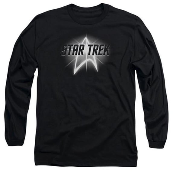Star Trek-Glow Logo - Long Sleeve Adult 18-1 Tee - Black- Medium