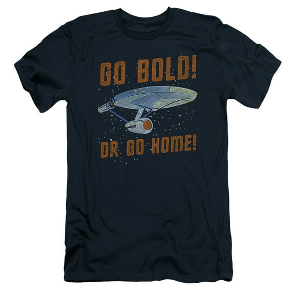 Star Trek Go Bold Adult 30/1 T-Shirt Navy