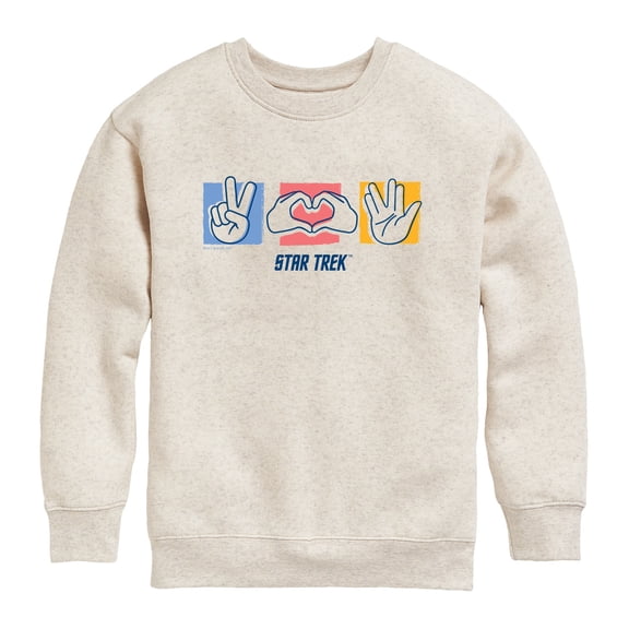 Star Trek - Hand Signs Graphic Long Sleeve Fleece Sweatshirt