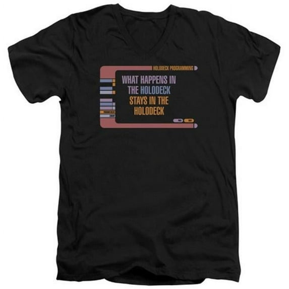 Star Trek-Holodeck Secrets - Short Sleeve Adult 30-1 V-Neck Tee - Black- 2X