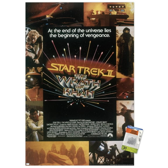 Star Trek II: The Wrath of Khan - One Sheet Wall Poster with Pushpins, 22.375" x 34"
