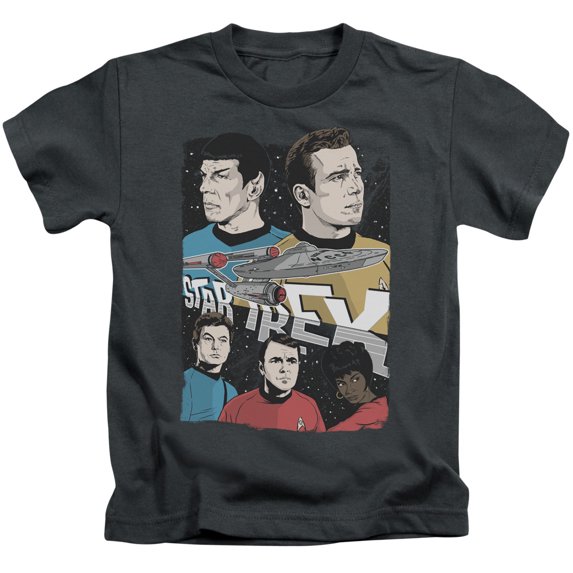 Star Trek Illustrated Crew Youth 18/1 T-Shirt Charcoal