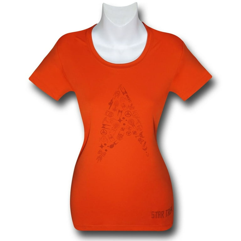 Star Trek Insignia Women s Orange Running Shirt Fitted Small
