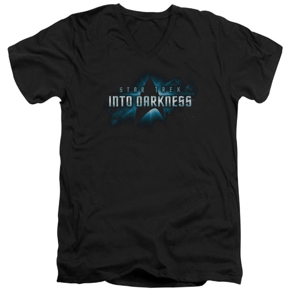 Star Trek Into Darkness Logo Adult V-Neck T-Shirt Black