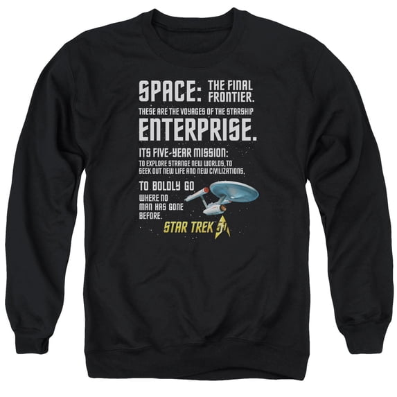 Star Trek Intro Adult Crewneck Sweatshirt Black