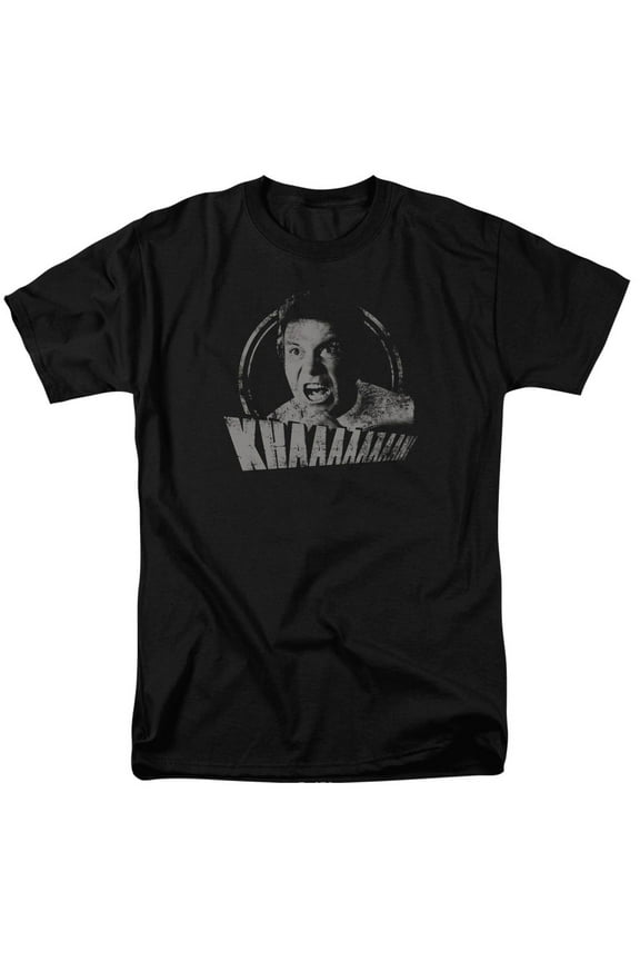 Star Trek Khan Distressed Adult 18/1 T-Shirt Black