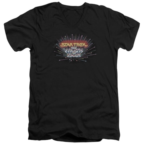 Star Trek - Khan Logo - Slim Fit V Neck Shirt - Medium
