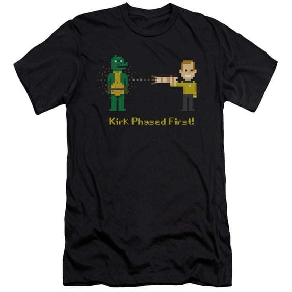 Star Trek Kirk Phased First Adult 30/1 T-Shirt Black