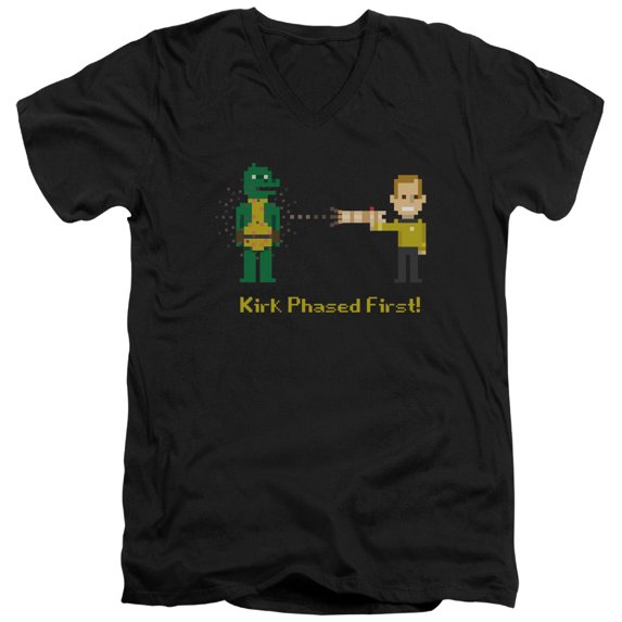 Star Trek - Kirk Phased First - Slim Fit V Neck Shirt - Small