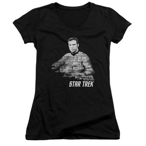 Star Trek-Kirk Words - Junior Tee - Black- Small