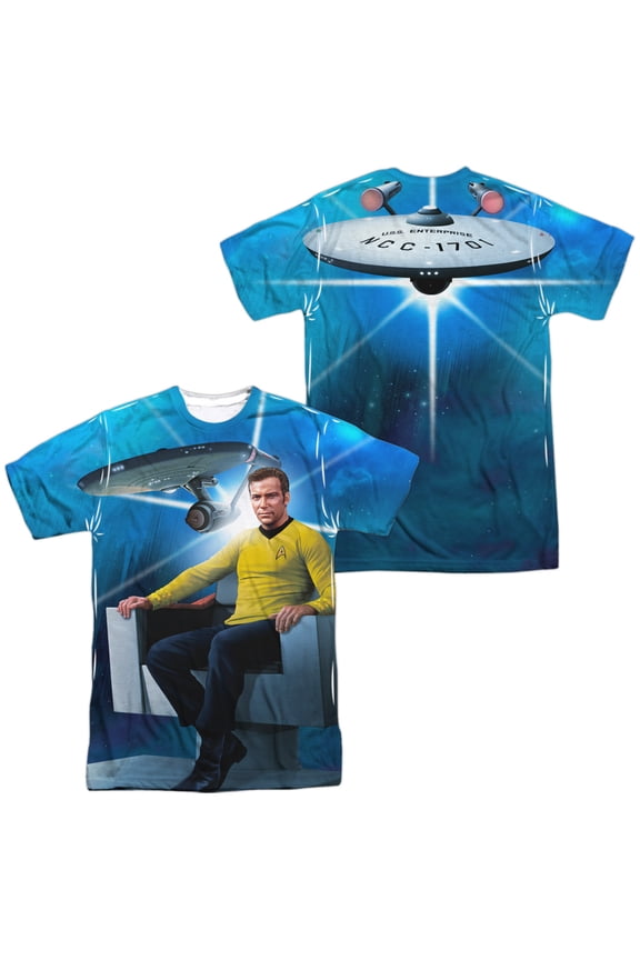 Kirks Ship Unisex Adult Sublimated Costume T Shirt (Front/Back), Small Multicolor