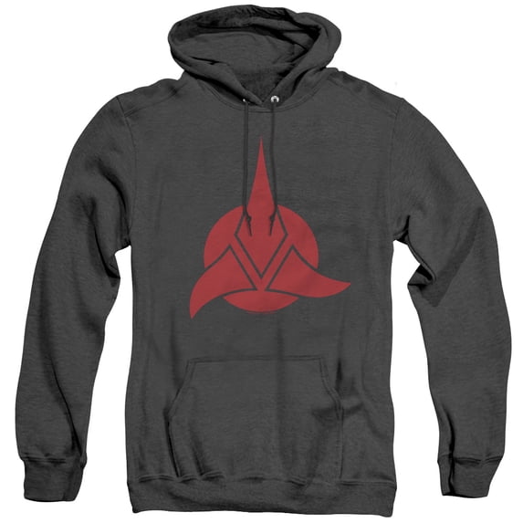 Star Trek Klingon Logo Adult Heather Hoodie Sweatshirt Black