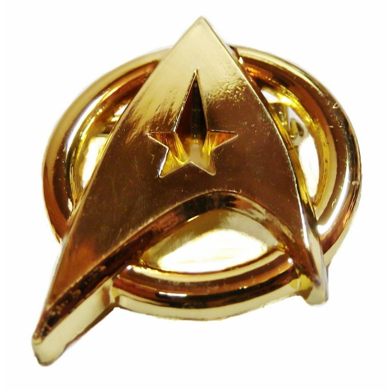 Star Trek Logo Gold Metal Communicator Badge Replica Pin