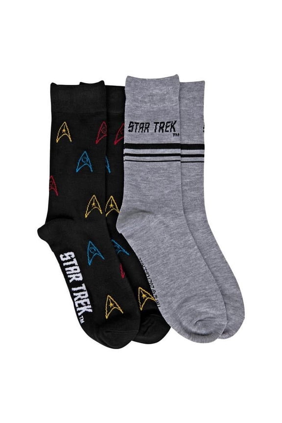 Logo and Multicolor Emblem Crew Socks 2-Pack