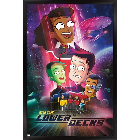 Star Trek: Lower Decks - Key Art Wall Poster, 14.725" x 22.375" Framed