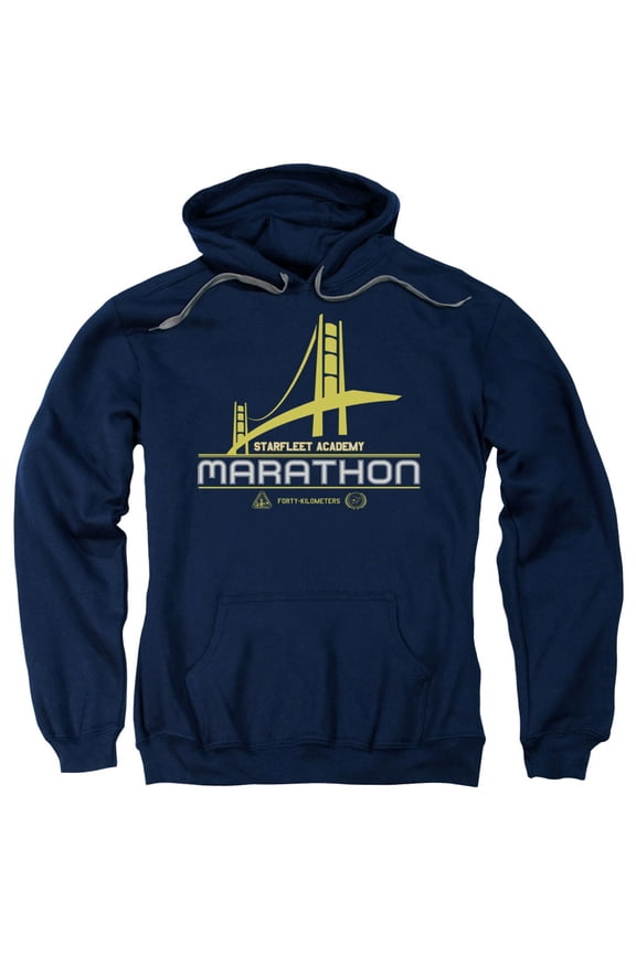 Star Trek Marathon Logo Adult Pullover Hoodie Sweatshirt Navy