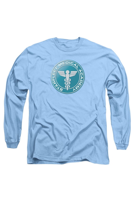 Star Trek Medical Long Sleeve Adult 18/1 T-Shirt Carolina Blue