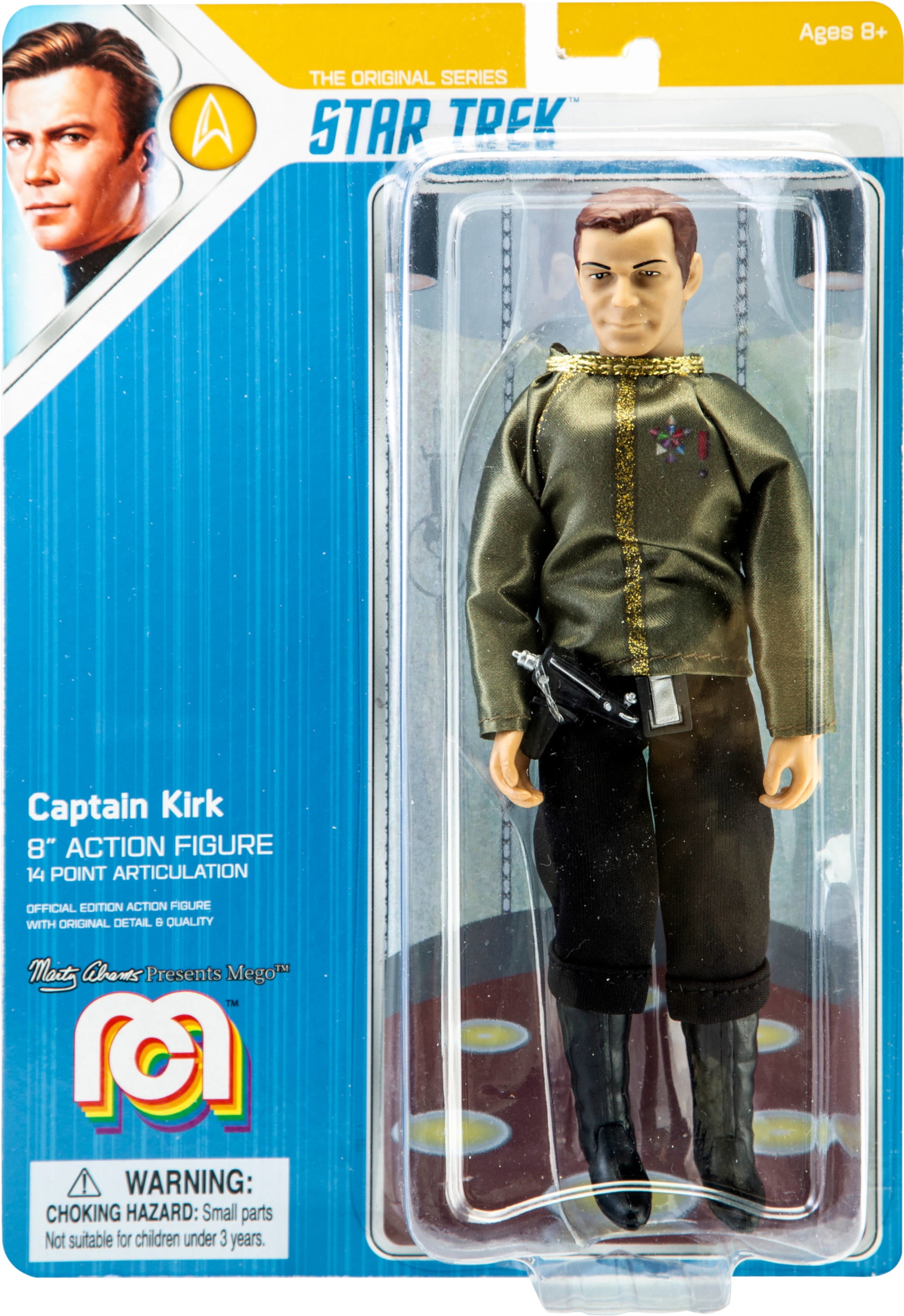 Star Trek Mego Action Figure, 8" Kirk, Gold Dress Uniform, Limited Edition Collectors Item