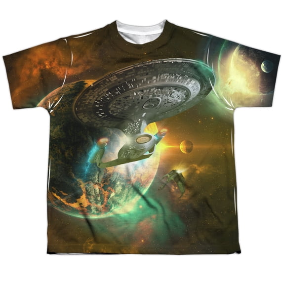 Star Trek Men's Battle Ships Sublimation T-shirt White