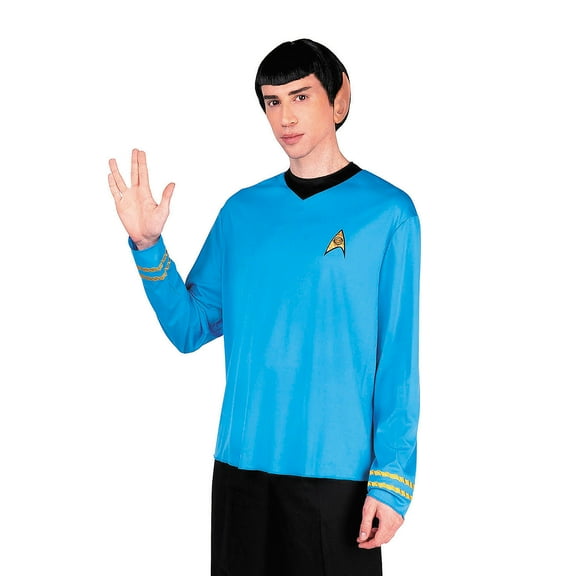 Star Trek Men's Spock Halloween Costume Shirt - Blue X Large